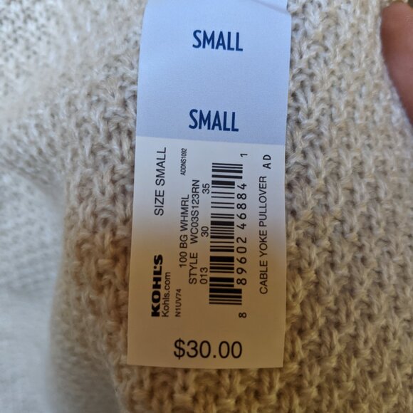 Kohl's Croft and Barrow Cable Yoke Pullover Sweater - Picture 5 of 6